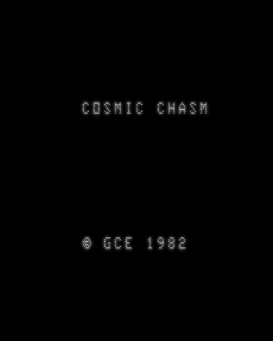 Cosmic Chasm title screen for Vectrex